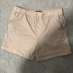 Soft Pink Casual Drawstring Shorts